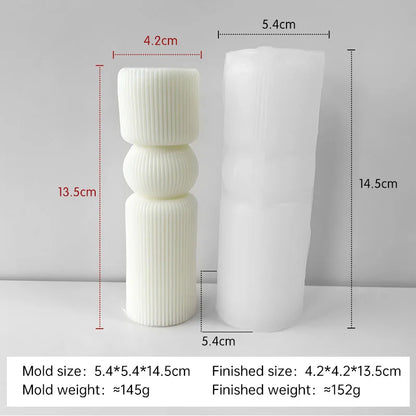 Striped Cylinder Aroma Candle Silicone Mold