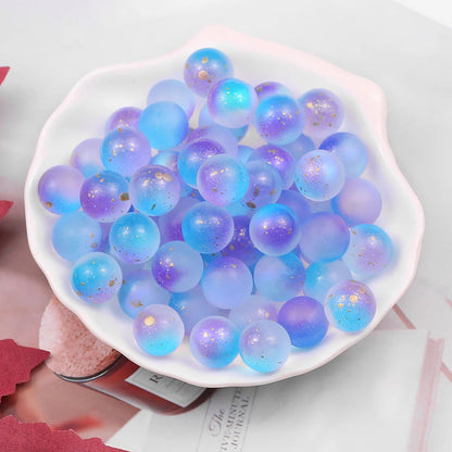 30pcs 12mm Blue-Purple Dot Golden Crystal Round AB Color Glass Spacer Loose Beads