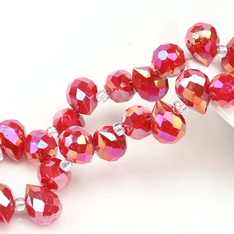 Austria AB Color Crystal Strawberry Beads 10*8mm Shiny Faceted Glass Beads