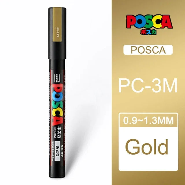 UNI POSCA Markers Set PC-1M/3M/5M Permanent Acrylic Paint Pen Quick Dry