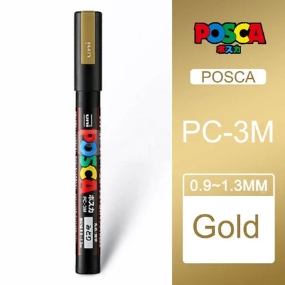 UNI POSCA Markers Set PC-1M/3M/5M Permanent Acrylic Paint Pen Quick Dry
