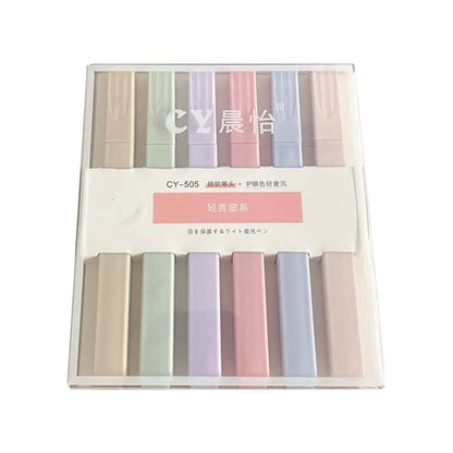 6/12Pcs Pastel Highlighters Soft Tip Mild Colours Highlighter Marker Pen