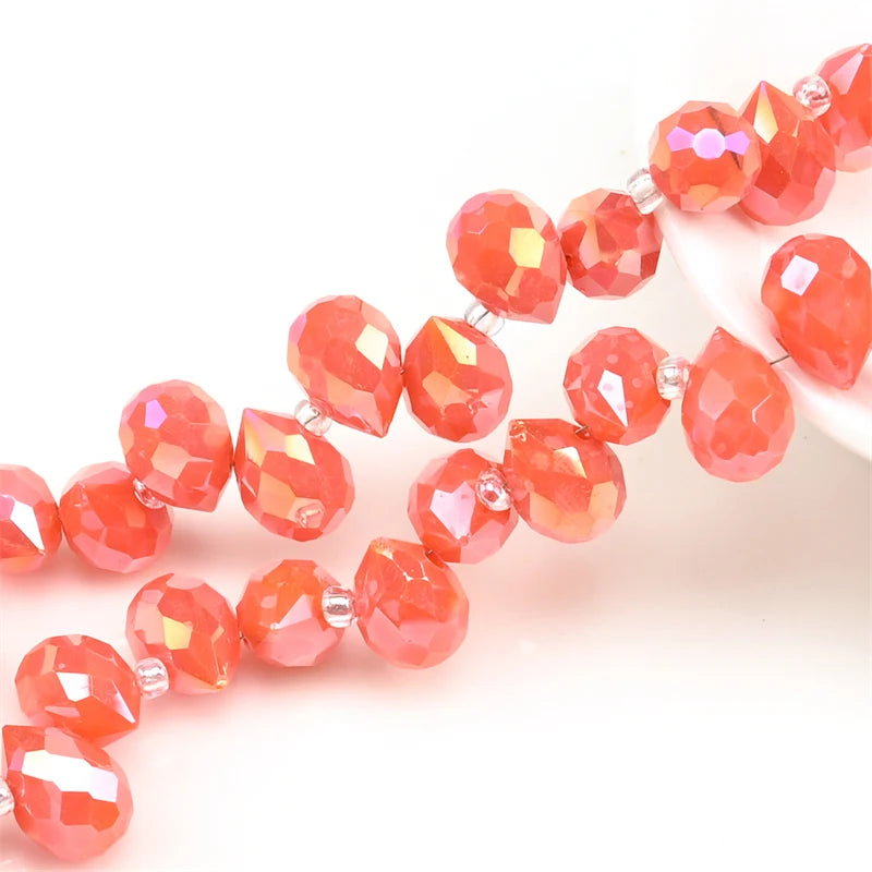 Austria AB Color Crystal Strawberry Beads 10*8mm Shiny Faceted Glass Beads