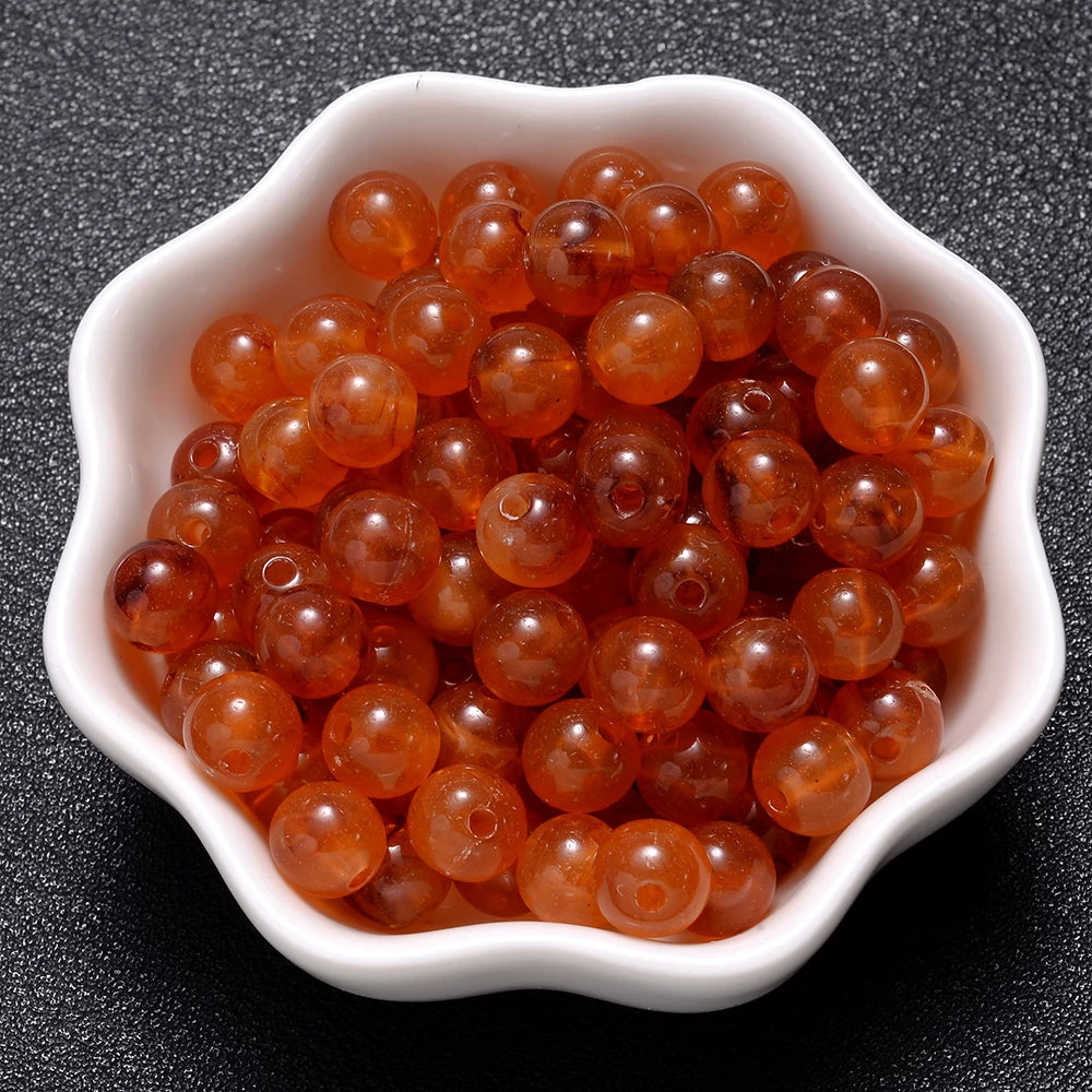 6-18mm Gradient Acrylic Beads Round Cat's Eye  Loose Spacer Beads