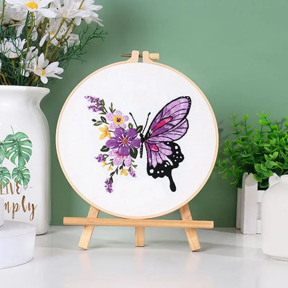 Embroidery Kit Butterfly Printed Pattern for Beginner