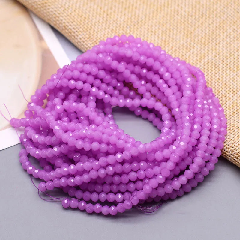 New 2 3 4mm Dyeing Rondelle Crystal Glass Beads