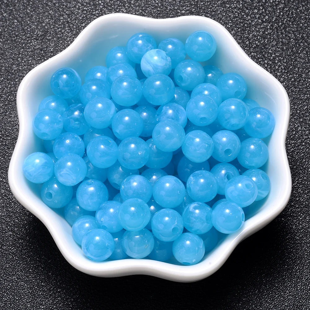 6-18mm Gradient Acrylic Beads Round Cat's Eye  Loose Spacer Beads