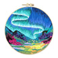 Aurora Stamped Cross Stitch Embroidery Kits with Hoop Cloth Color Thread