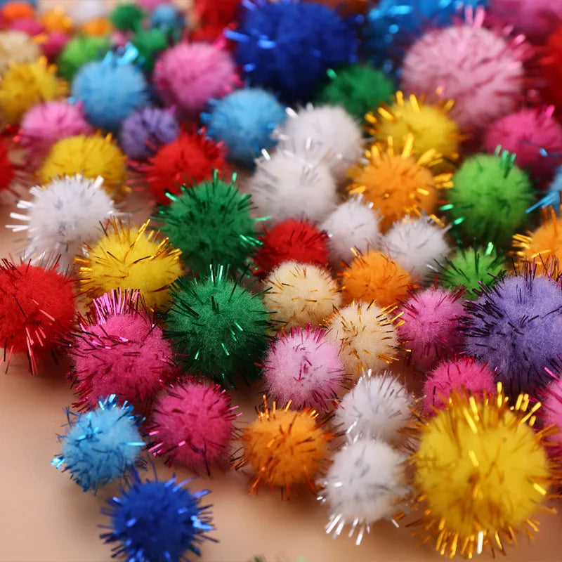 30-200Pcs Glitter Balls Pompom