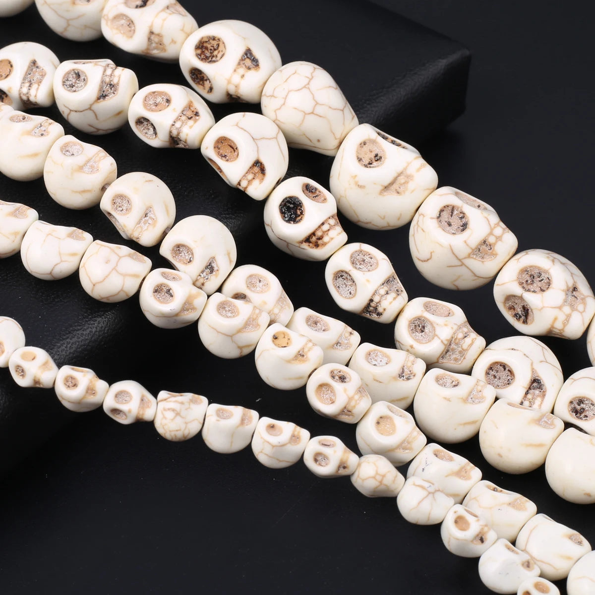 Skull Natural Stone Beads Blue White Turquoise Loose Spacer Beads