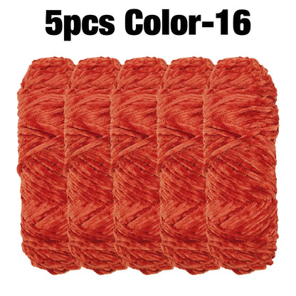 5 Rolls 100g Each Roll Premium Velvet Chenille Yarn