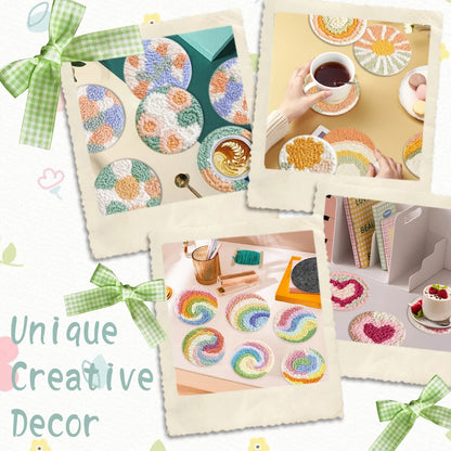 GATYZTORY Cute Animal Punch Needle Coaster Starter Kits