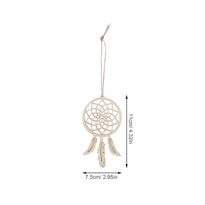 50Pcs Wooden DIY Dream Catcher Kit Unpainted Cutouts