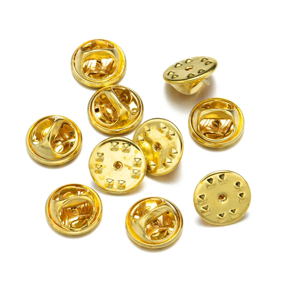 100pc Metal Locking Pin Back Brooch Badge Holder