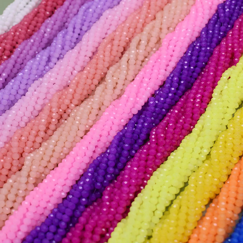 New 2 3 4mm Dyeing Rondelle Crystal Glass Beads