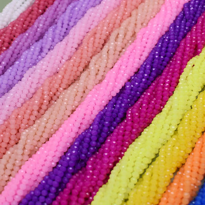 New 2 3 4mm Dyeing Rondelle Crystal Glass Beads