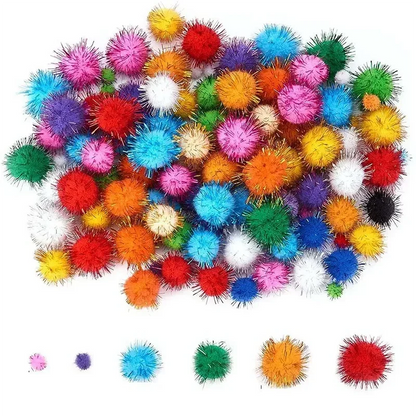 30-200Pcs Glitter Balls Pompom