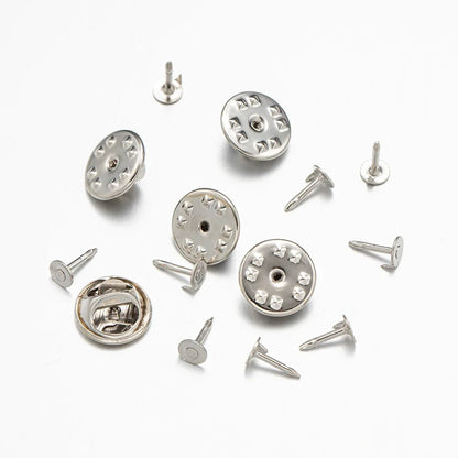 100pc Metal Locking Pin Back Brooch Badge Holder