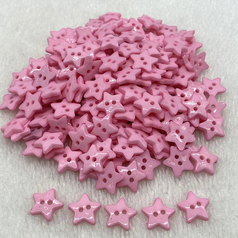 New 12mm-15mm-20mm Colours Five- Pointed Star with Two Eye Buttons