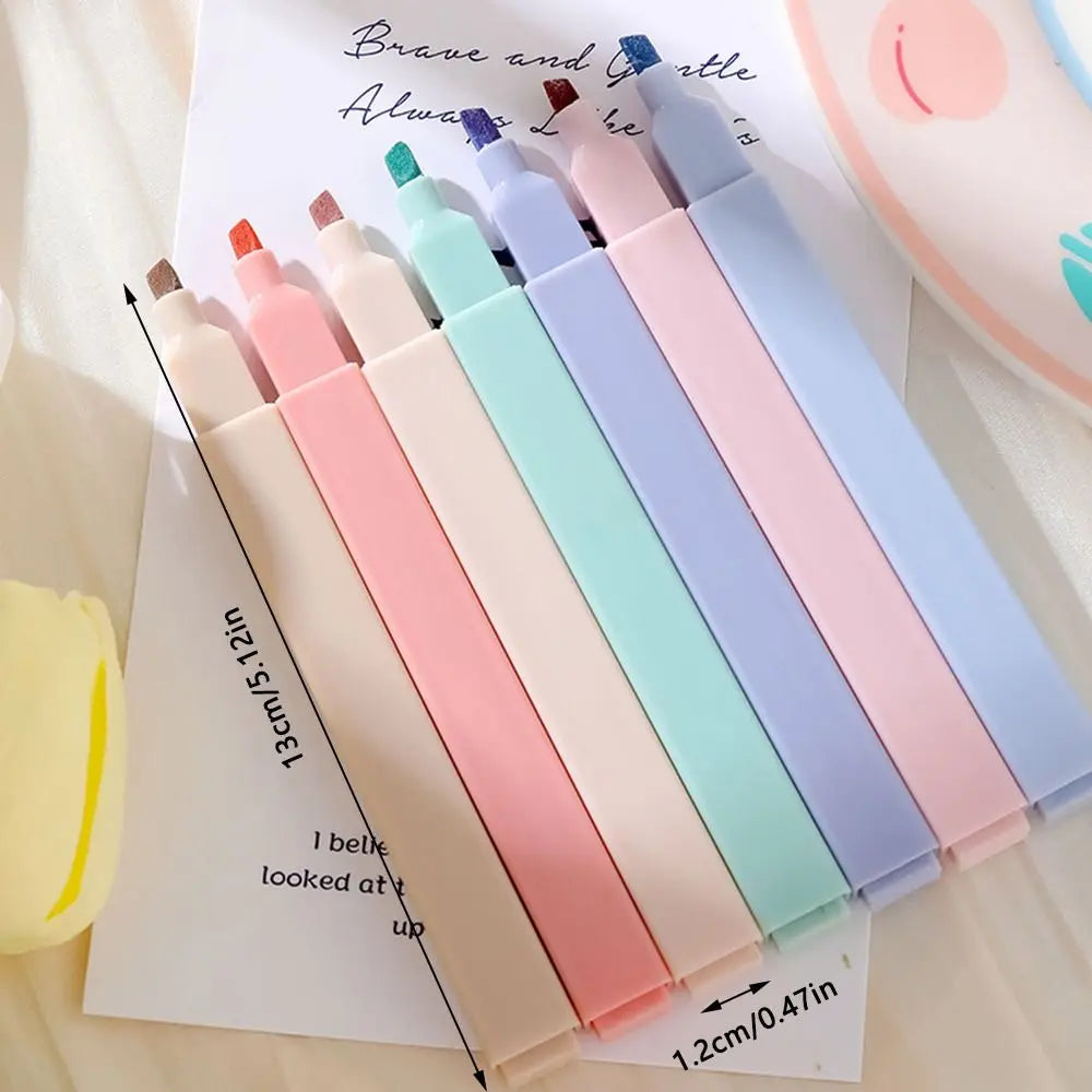 6/12Pcs Pastel Highlighters Soft Tip Mild Colours Highlighter Marker Pen