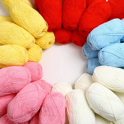 40-50g/Set 4ply Milk Cotton(80%) Knitting Yarn