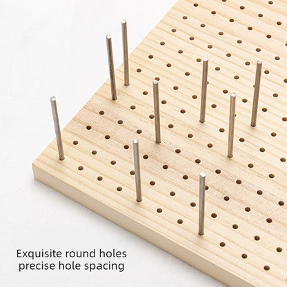Wooden Crochet Blocking Board with Grid Lines and Stainless Steel Pins for Granny Squares Knitting Projects DIY Craft Gift