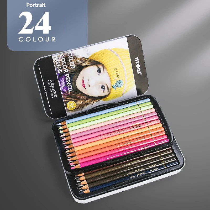 NYONI 24-120Colors Pencils Professional Oil Wood Soft Watercolor Pencil