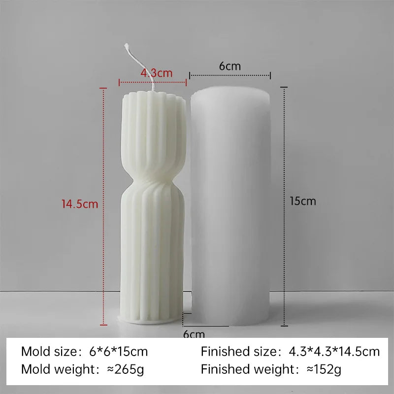 Striped Cylinder Aroma Candle Silicone Mold