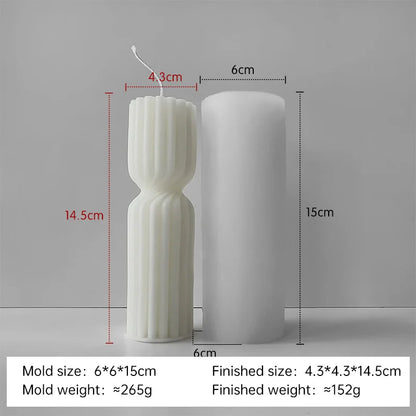 Striped Cylinder Aroma Candle Silicone Mold