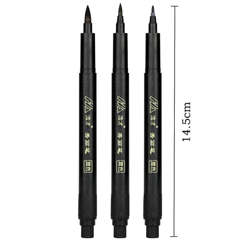 3 Pcs/Set Calligraphy Painting Pen Chinese Brush Pens for Writing Lettering Signatures Soft Brush Tip Refillable Ink  Art Craft