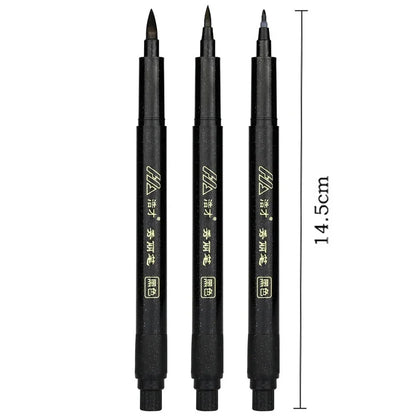 3 Pcs/Set Calligraphy Painting Pen Chinese Brush Pens for Writing Lettering Signatures Soft Brush Tip Refillable Ink  Art Craft