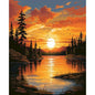 GATYZTORY Oil Painting By Numbers Gradient Sunset Scenery On Canvas