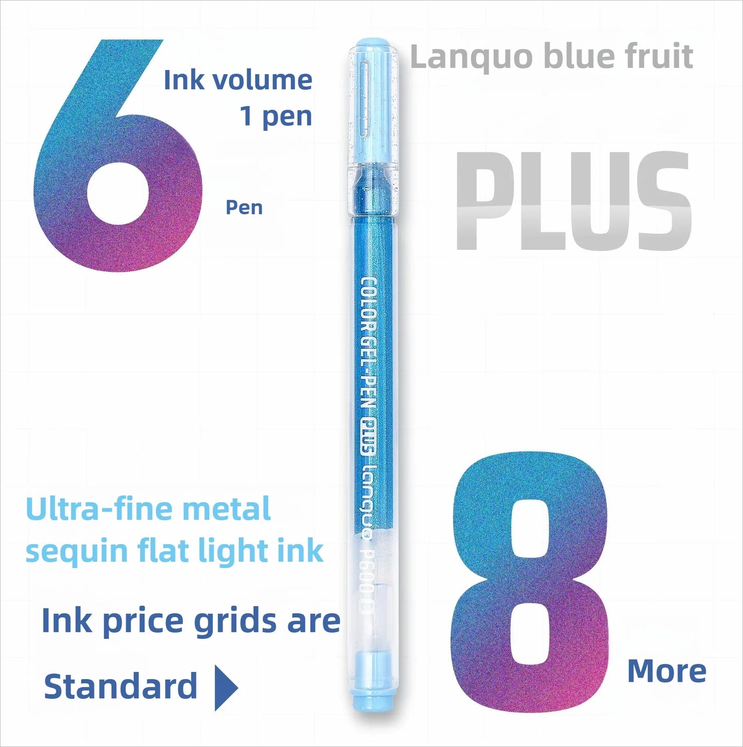 LANGUO 207/4 Colors Glitter Acrylic 0.5/1.0mm Gel Pen