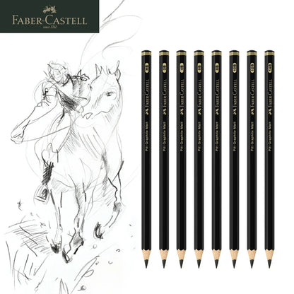 8 Pcs Faber-Castell Graphite Pitt Matt Pencil Set HB, 2B, 4B, 6B, 8B, 10B, 12B, 14B Sketching Drawing Artists’ Quality
