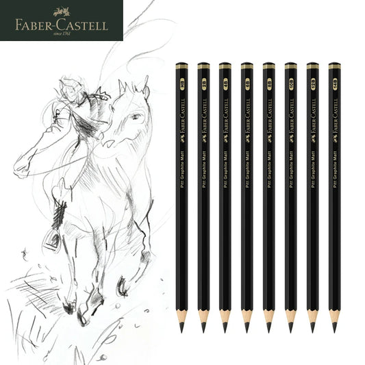 8 Pcs Faber-Castell Graphite Pitt Matt Pencil Set HB, 2B, 4B, 6B, 8B, 10B, 12B, 14B Sketching Drawing Artists’ Quality