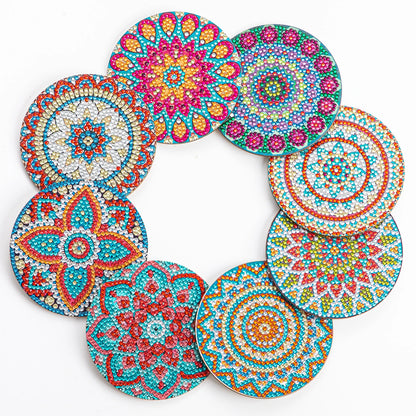 8pc/sets Mandala Diamond Painting Coasters