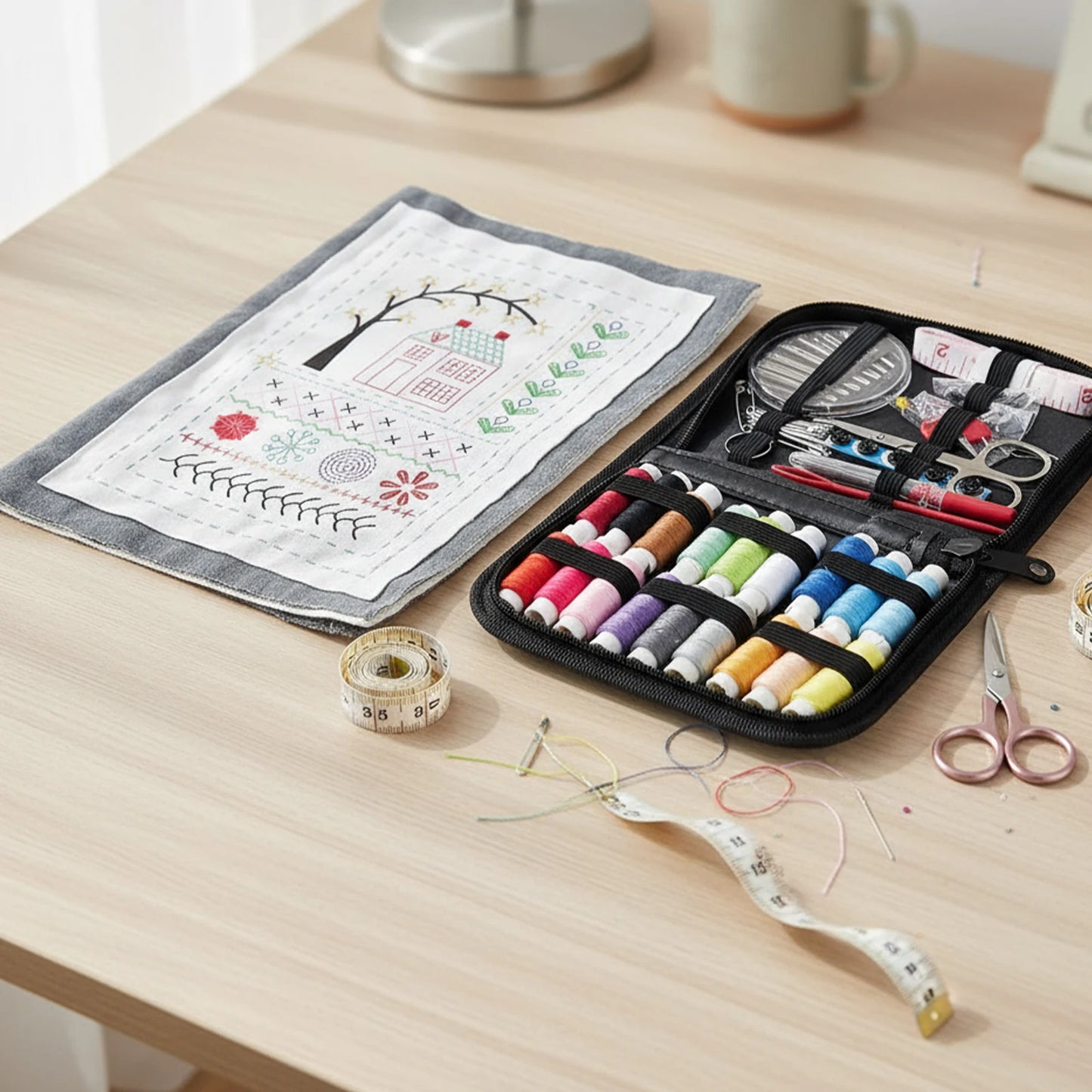 Embroidery Stitch Book Kit with A Complete Toolkit & Instructional Tutorial