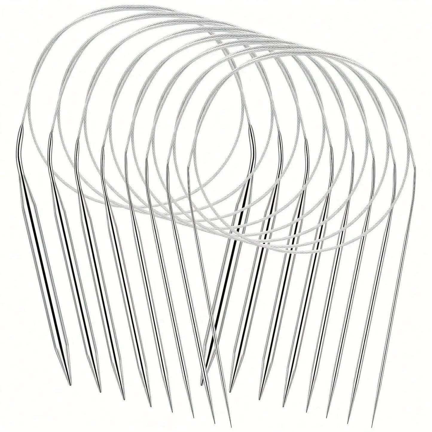 Professional 8pcs Stainless Steel Knitting Needles Set