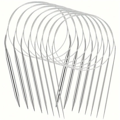 Professional 8pcs Stainless Steel Knitting Needles Set