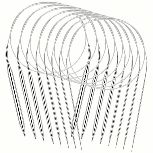 Professional 8pcs Stainless Steel Knitting Needles Set