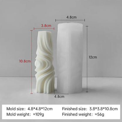 Striped Cylinder Aroma Candle Silicone Mold