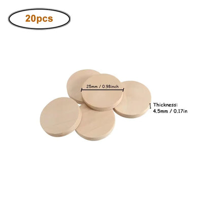 15-35mm Unfinished Smooth Round Wood Coins
