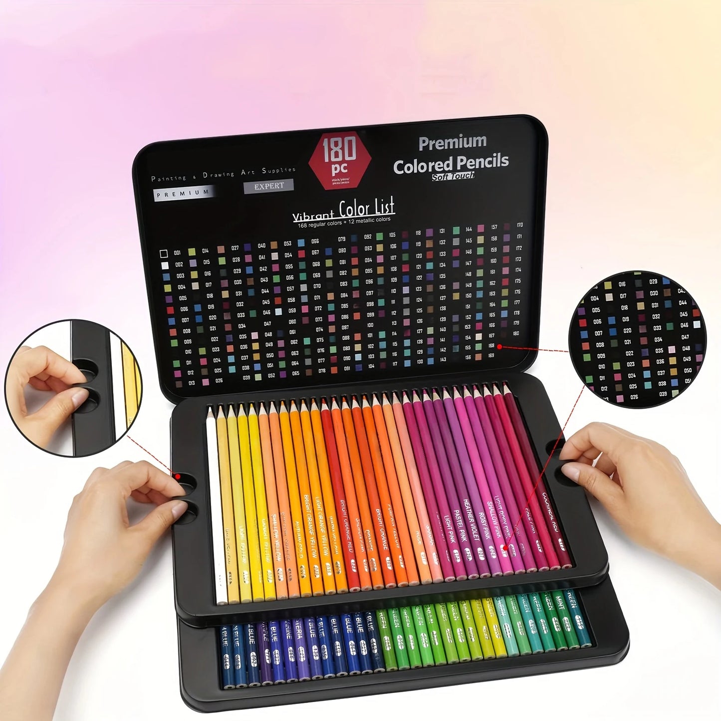 180 Colors Professional Colored Pencils Set Non-toxic Oil Pencils Set