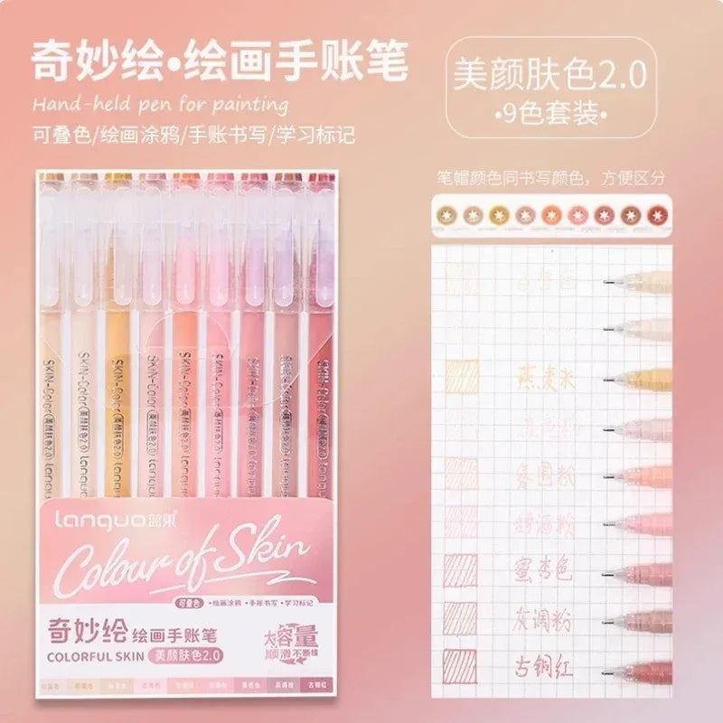 LANGUO 207/4 Colors Glitter Acrylic 0.5/1.0mm Gel Pen