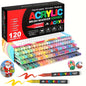12-120 Colors Acrylic Paint Pens Markers Brush Tip