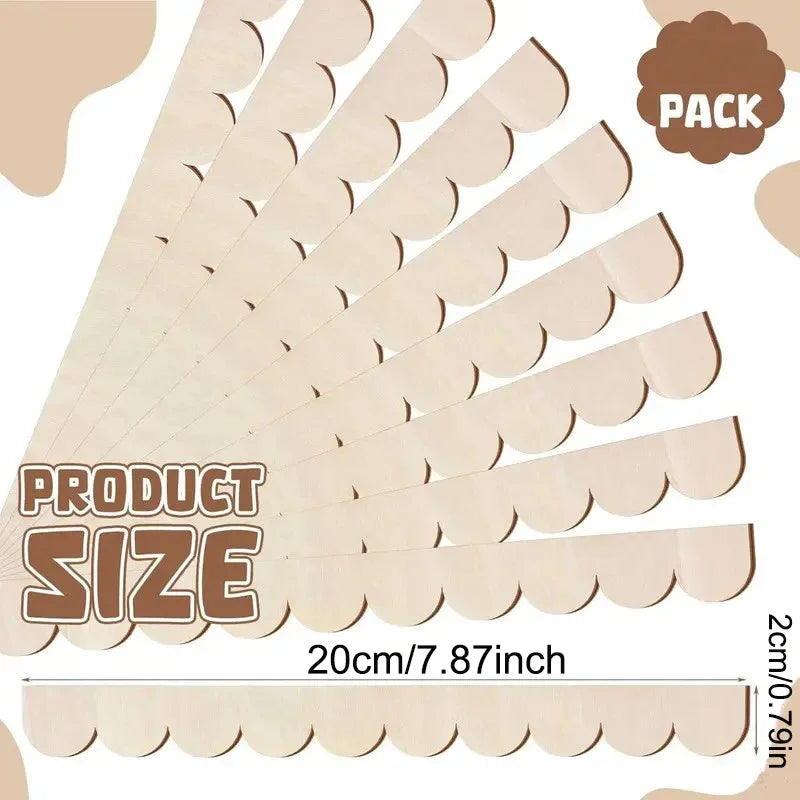 12/20/24Pcs Wooden Wave Strips