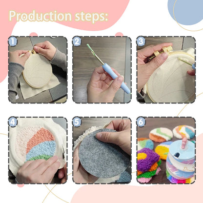 GATYZTORY Cute Animal Punch Needle Coaster Starter Kits