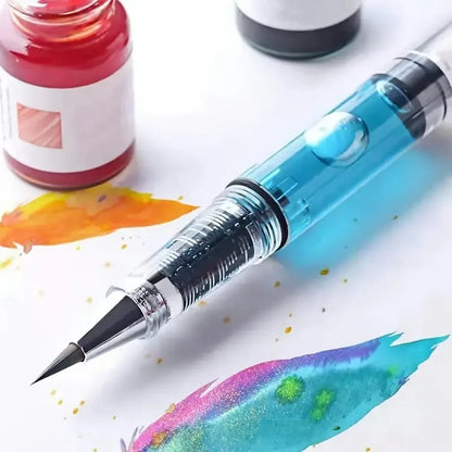 Self-priming watercolor pen, piston ink pen, can be filled with water (no liquid pigment)