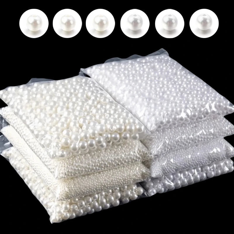 3-20mm ABS Imitation Pearl Beads With Hole Round  Loose Beads