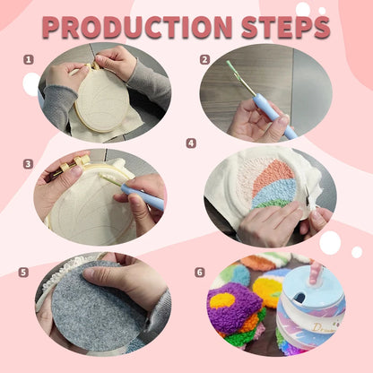 GATYZTORY 6Pcs Punch Needle Coasters Kit for Adults